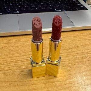 Estée Lauder Gold Lipstick Set - Red and Rose